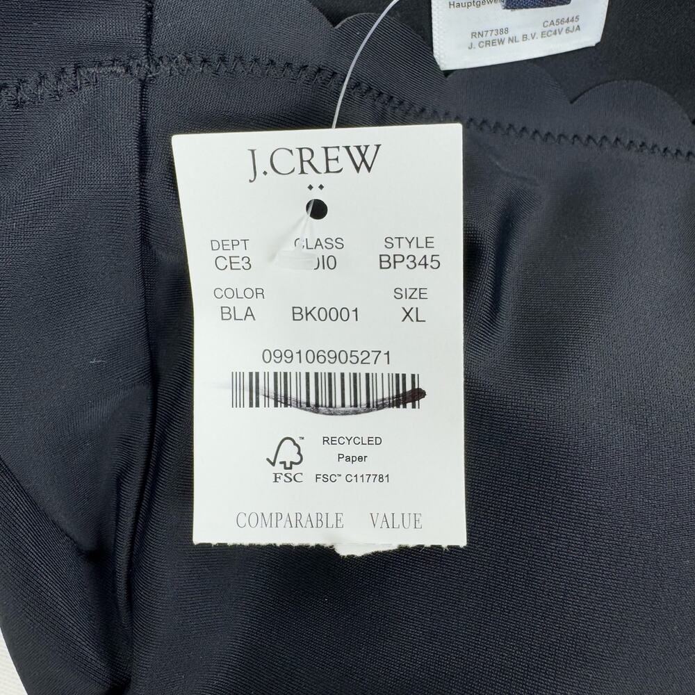 J Crew Factory Womens Scalloped One Shoulder Bikini Top XL Black - Picture 6 of 9